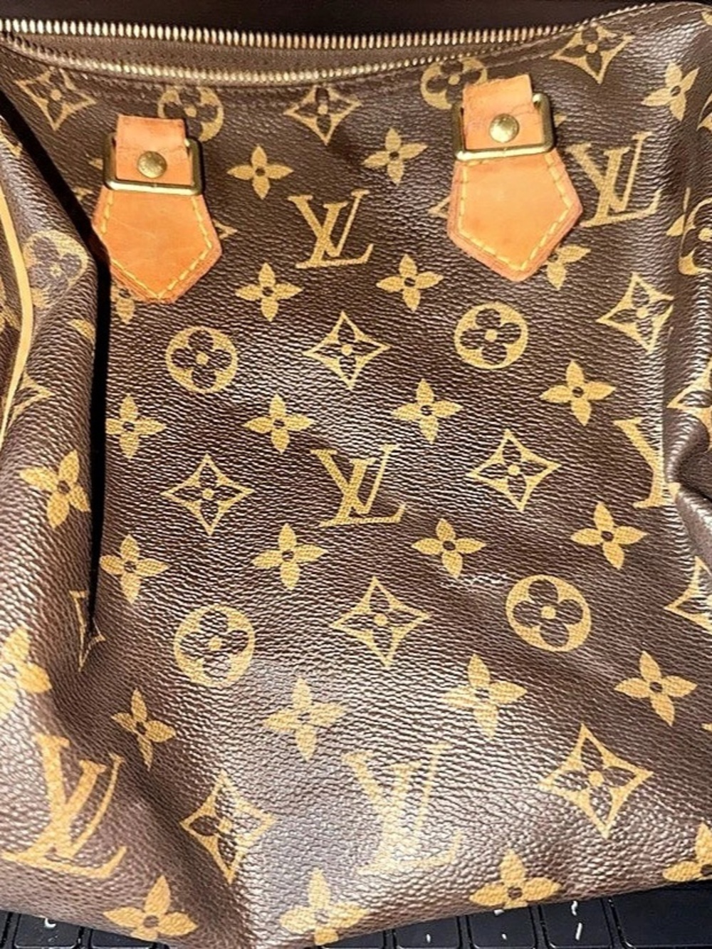 LOUIS VUITTON Speedy 25 Travel Hand Bag Monogram Leather Brown - Repair Needed